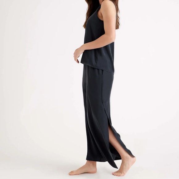 Quince 100% Washable Silk Pajama Pants Black Size Small - Picture 3 of 13